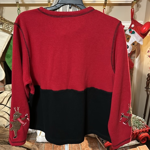 Onque Casuals | Vintage Reindeer Ugly Christmas Sweater Cardigan | XL - Picture 8 of 9